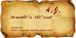 Arendás József névjegykártya